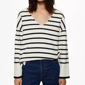 Mango Women’s Oversized Striped Sweater, Medium